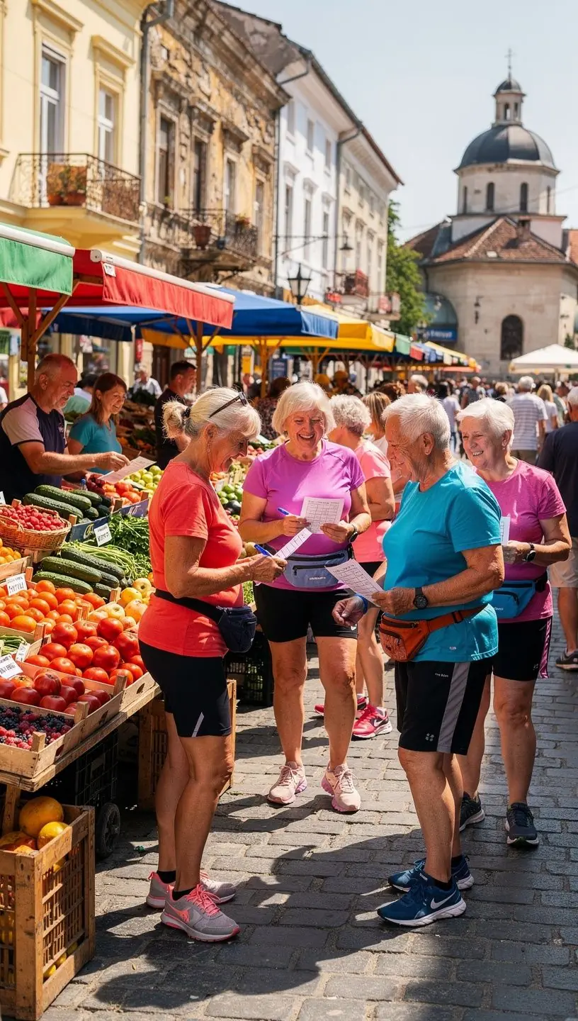 Възрастен мъж, който прави упражнения с гири в домашна обстановка.