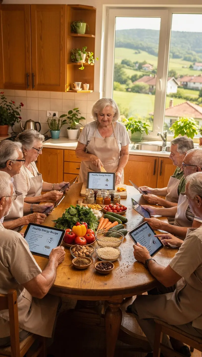 Възрастна двойка, която споделя радост по време на физическа активност.
