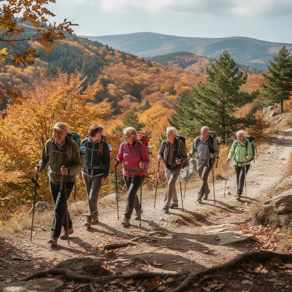 Възрастен човек, който упражнява йога у дома с усмивка на лицето.